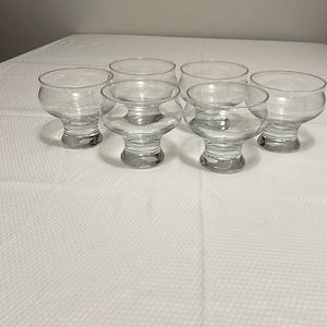 Set of six 4”x4” clear dessert/sherbet glass